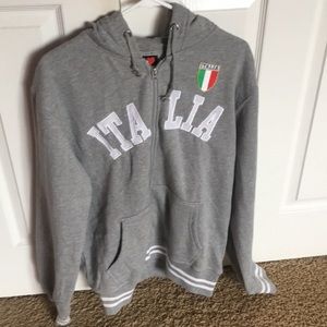 NWOT Unisex Grey Italia Zip-Up Jacket (size XL)